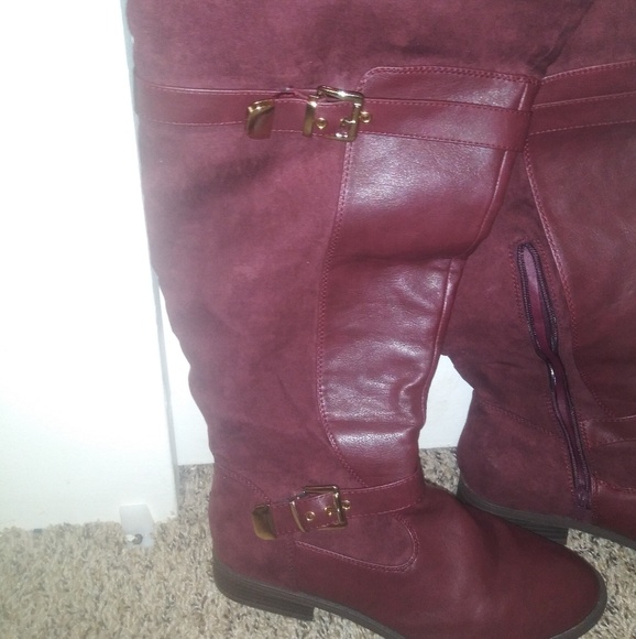 Burgundy Tall Boots - Picture 3 of 4
